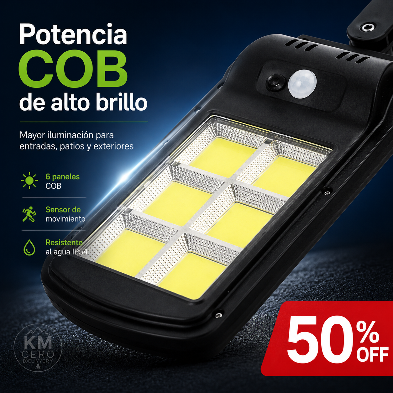 Lámpara Solar con Sensor - Ilumina y Protege tu Hogar