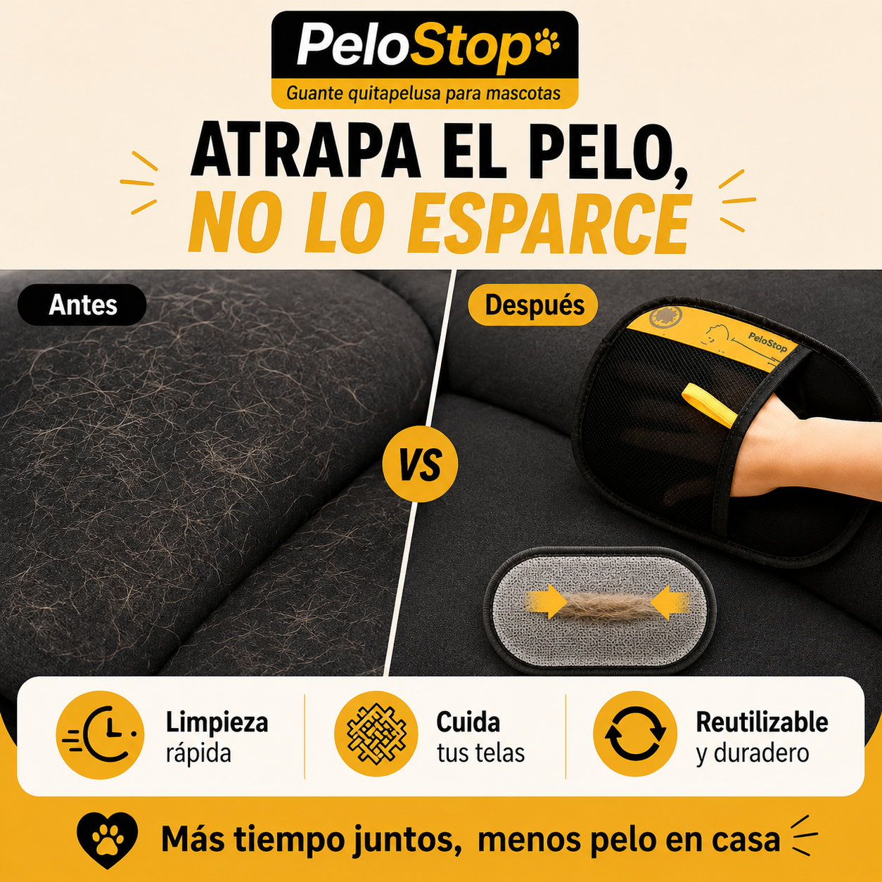 PeloStop™ - Cuida y limpia a tus mascotas sin estrés