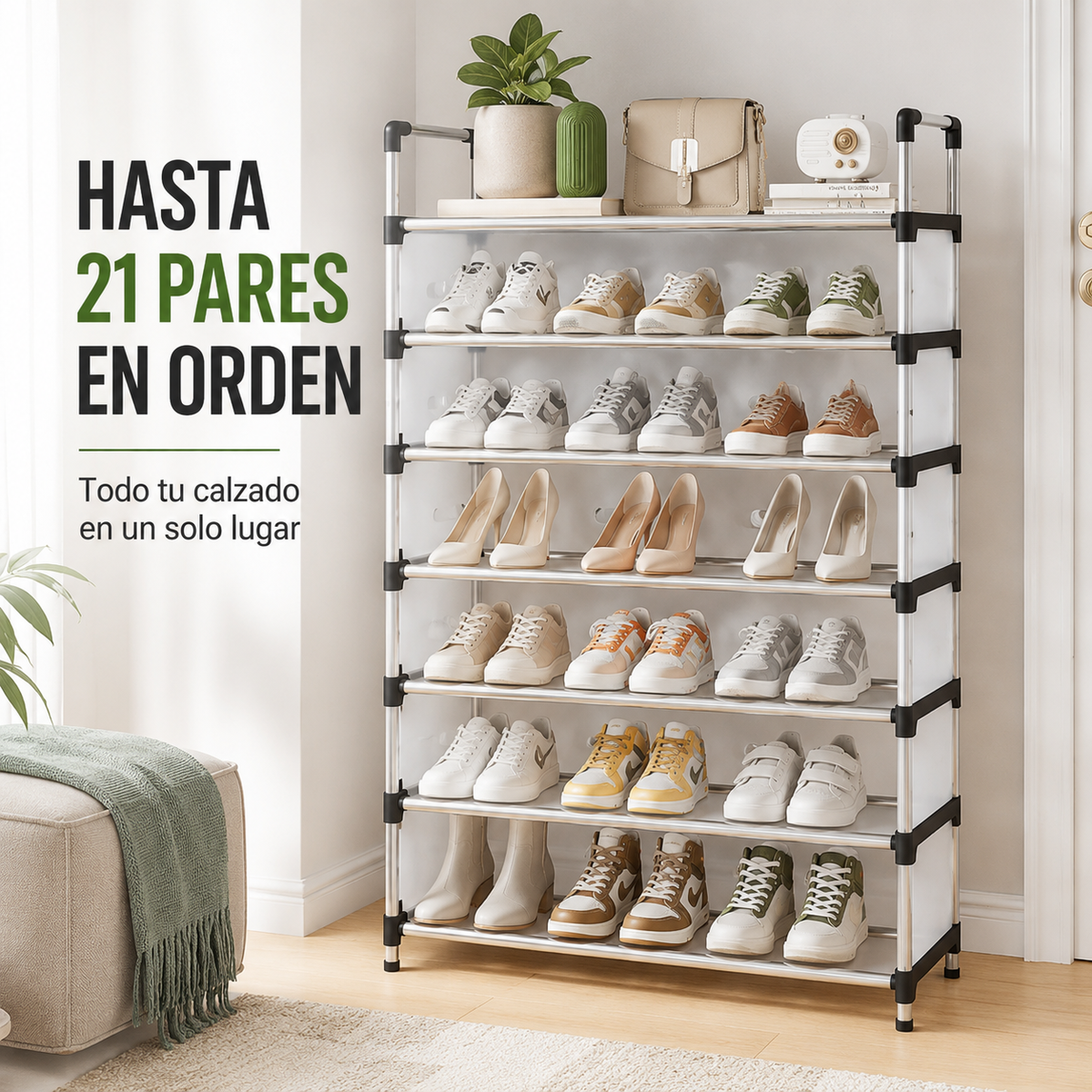 Zapatero Organizador 6 Niveles - Ordena y protege