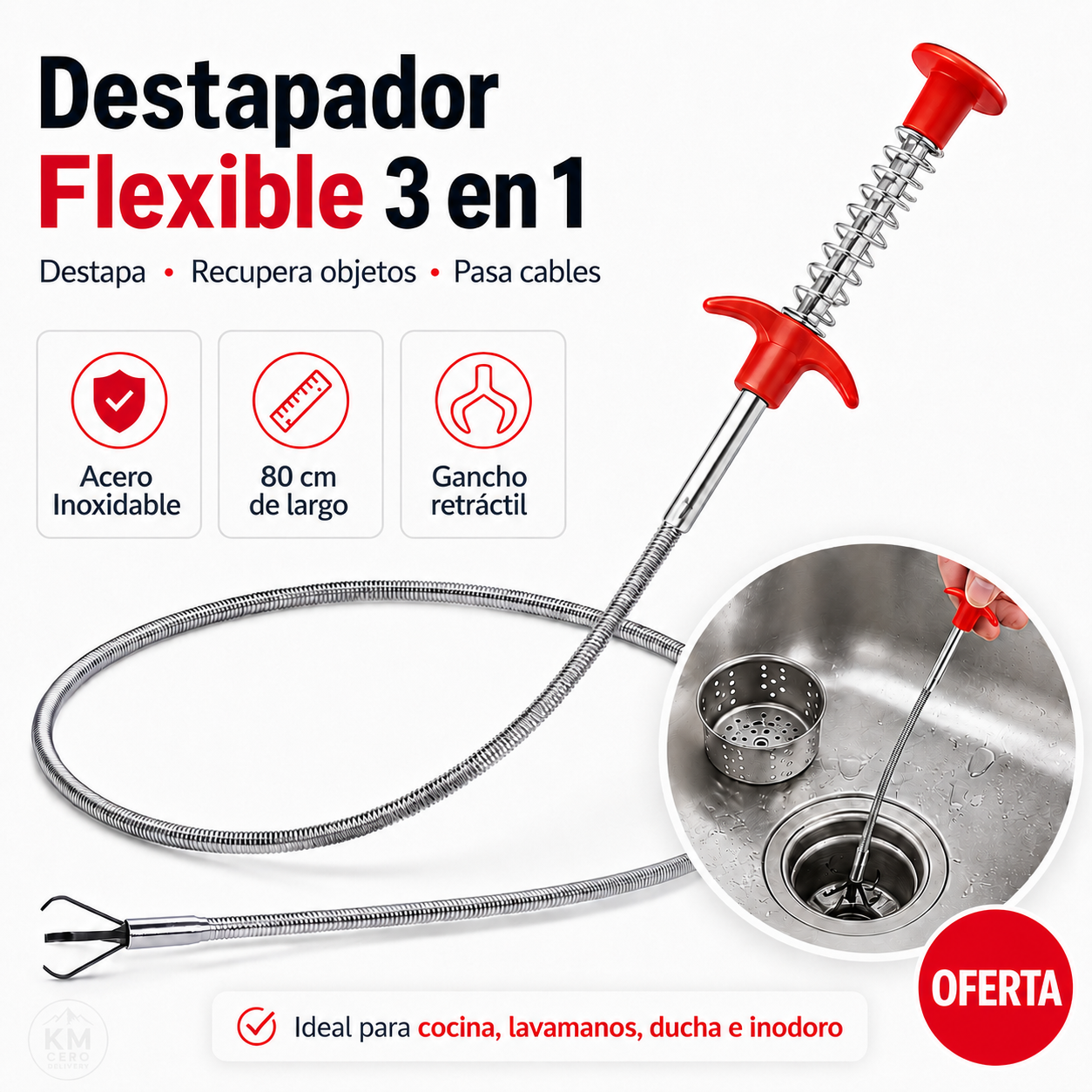 GarraFlex Pro™ 3 en 1, Destapa, recupera y alcanza en segundos
