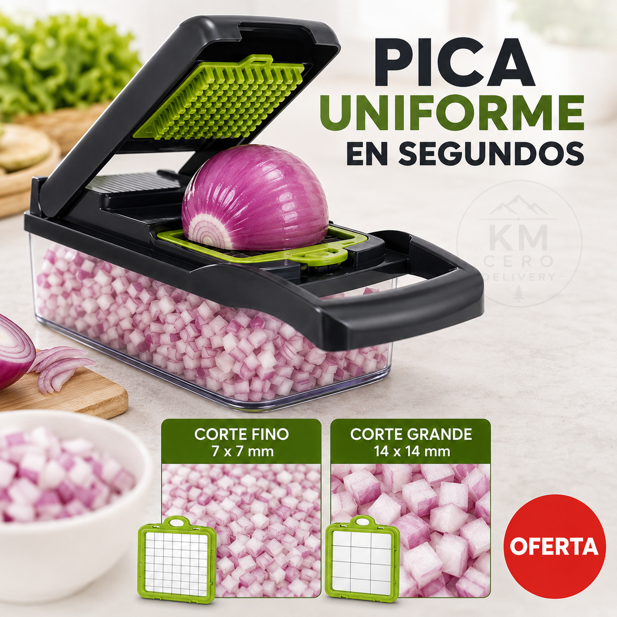 CortaFácil 15 en 1™  Corta, pica, rebana y ralla en segundos