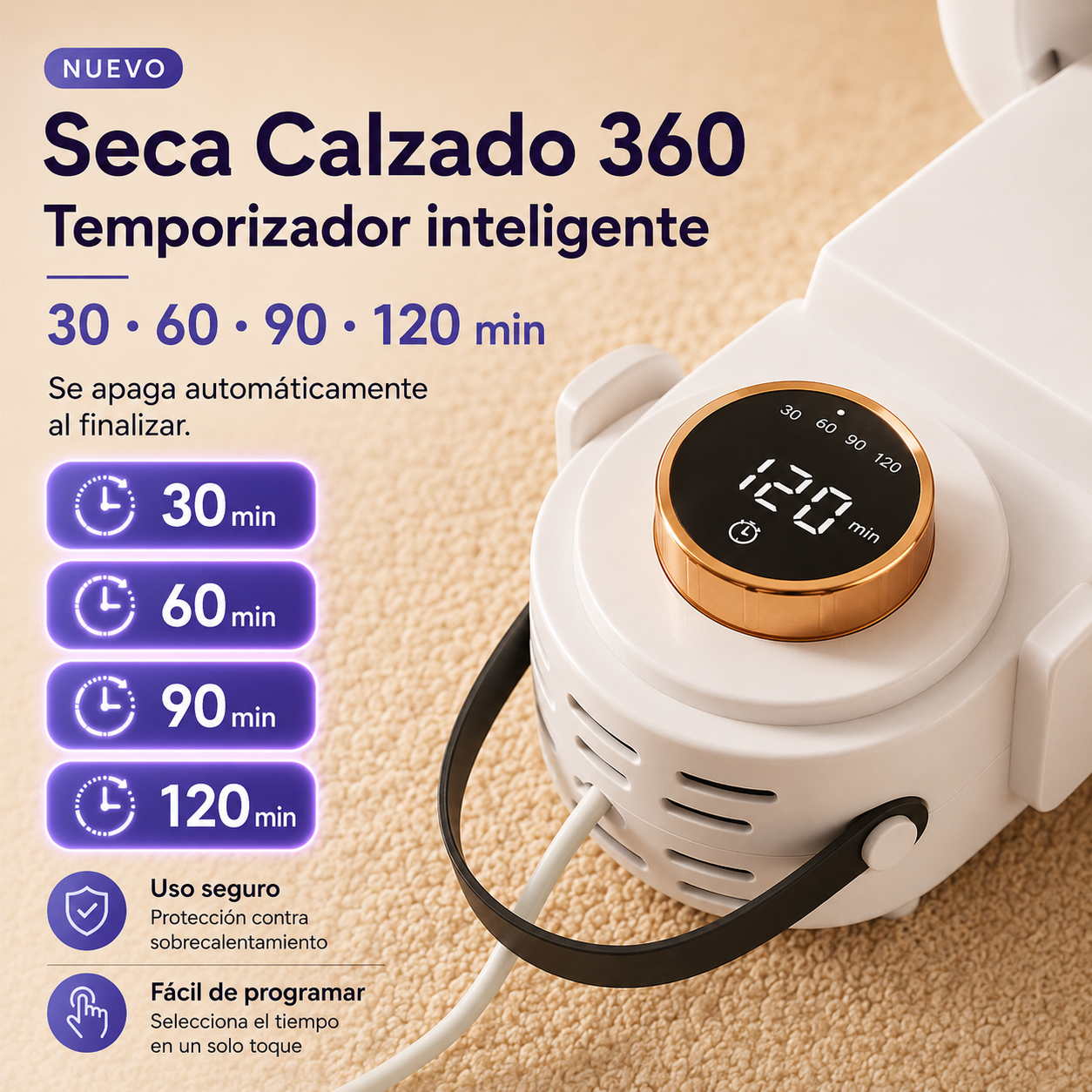 Seca Calzado 360™ Reduce la humedad y el mal olor