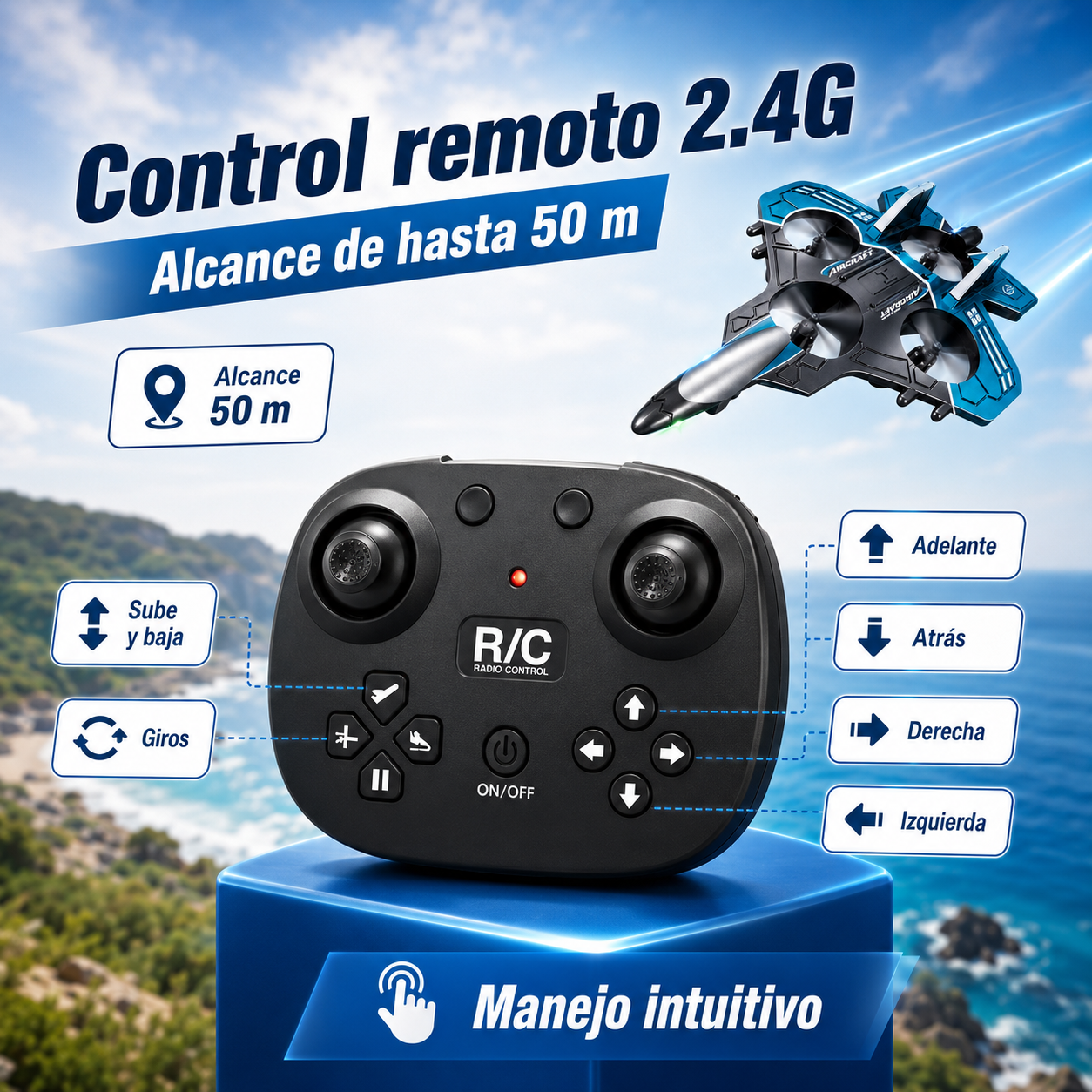 Dron Avión Con Control Remoto SkyFighter Pro™ Diversión Total