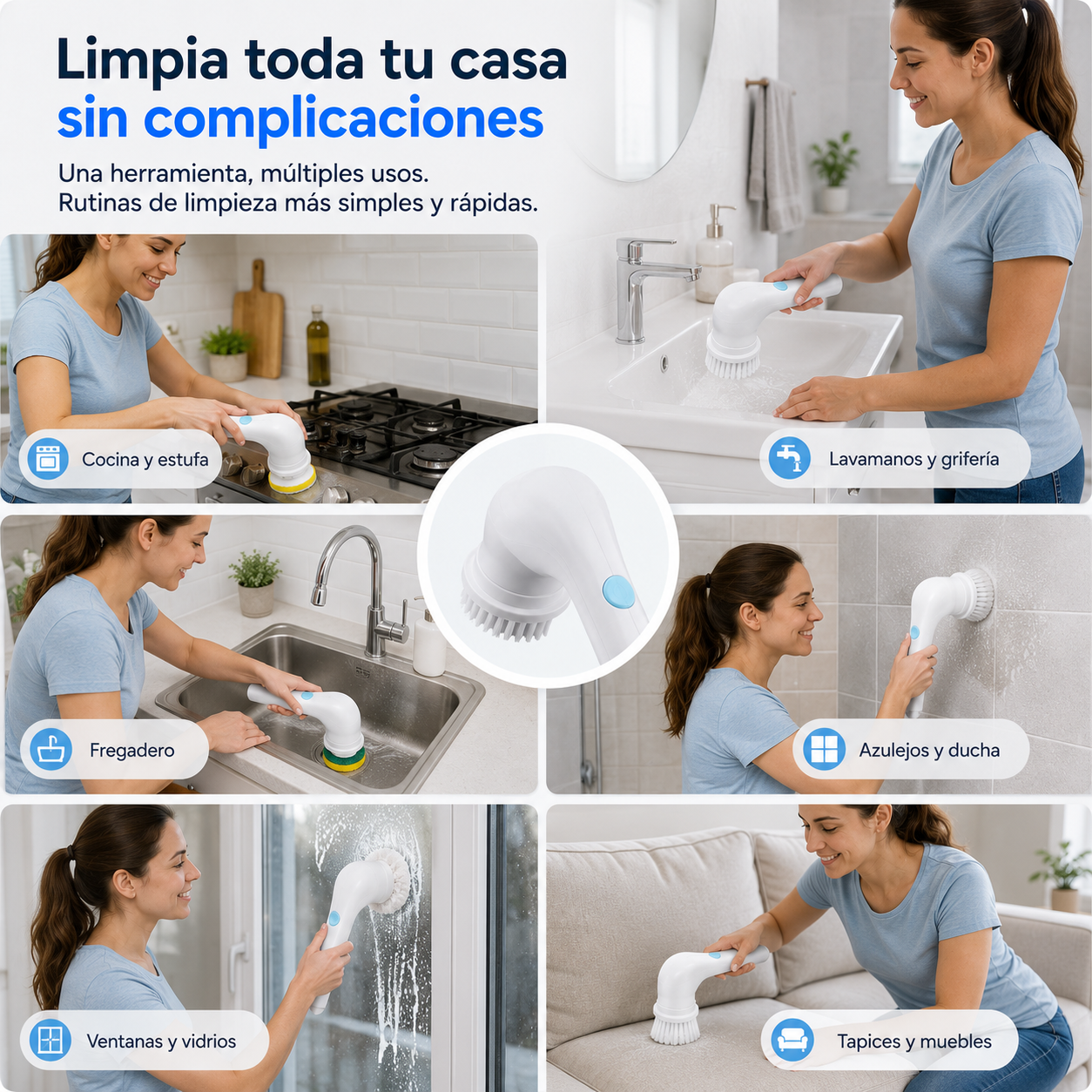 CleanSpin 5 en 1™ Un solo limpiador para distintos espacios de tu hogar
