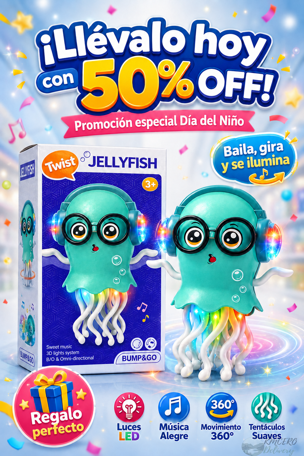 Medusa Bailarina Interactiva con Luces y Música - El mejor regalo para tu hijo
