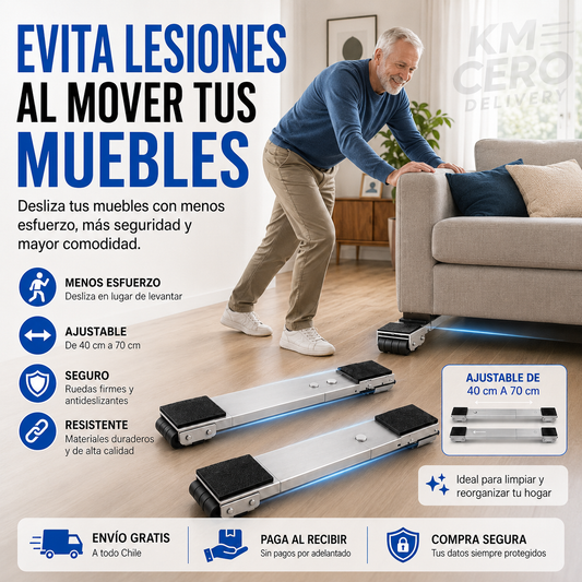 Base móvil para muebles y electrodomésticos, muévelos fácil y evita lesiones