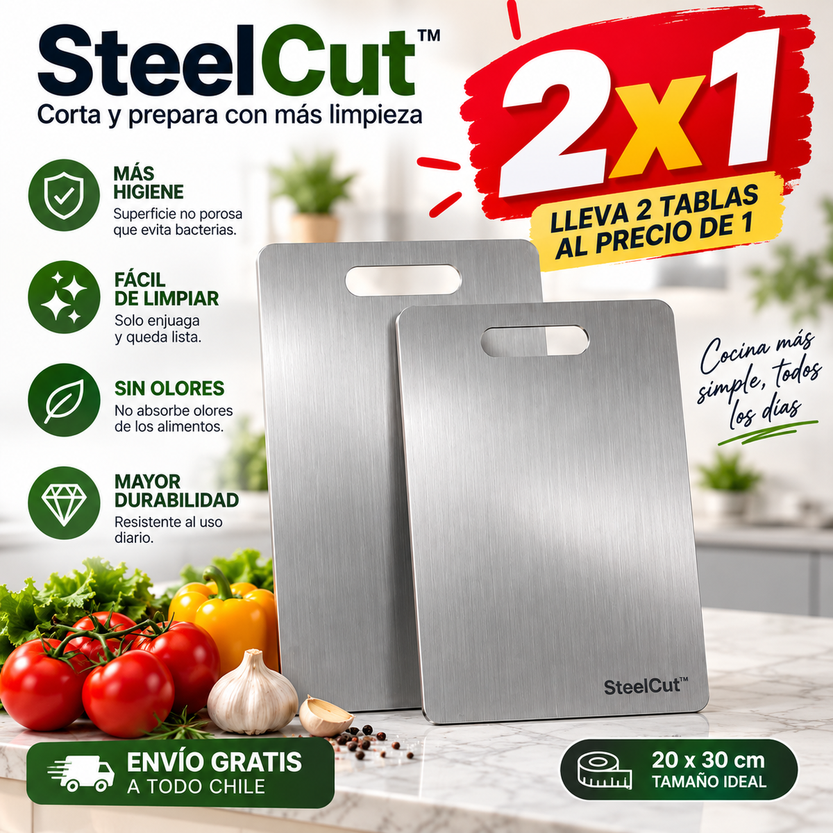 SteelCut™ - Corta y prepara con más limpieza