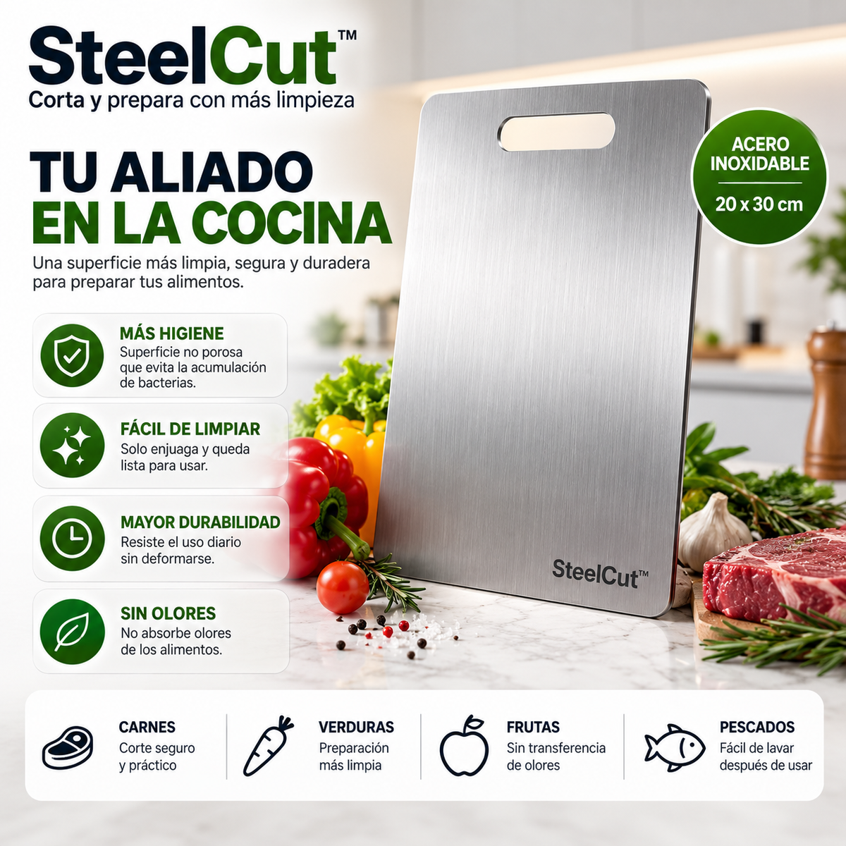 SteelCut™ - Corta y prepara con más limpieza